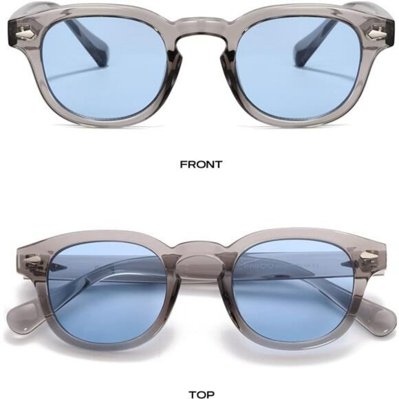 Vintage Round Tinted Sunglasses Retro Circle UV400 Unisex Travel Eyewear - Picture 3 of 7